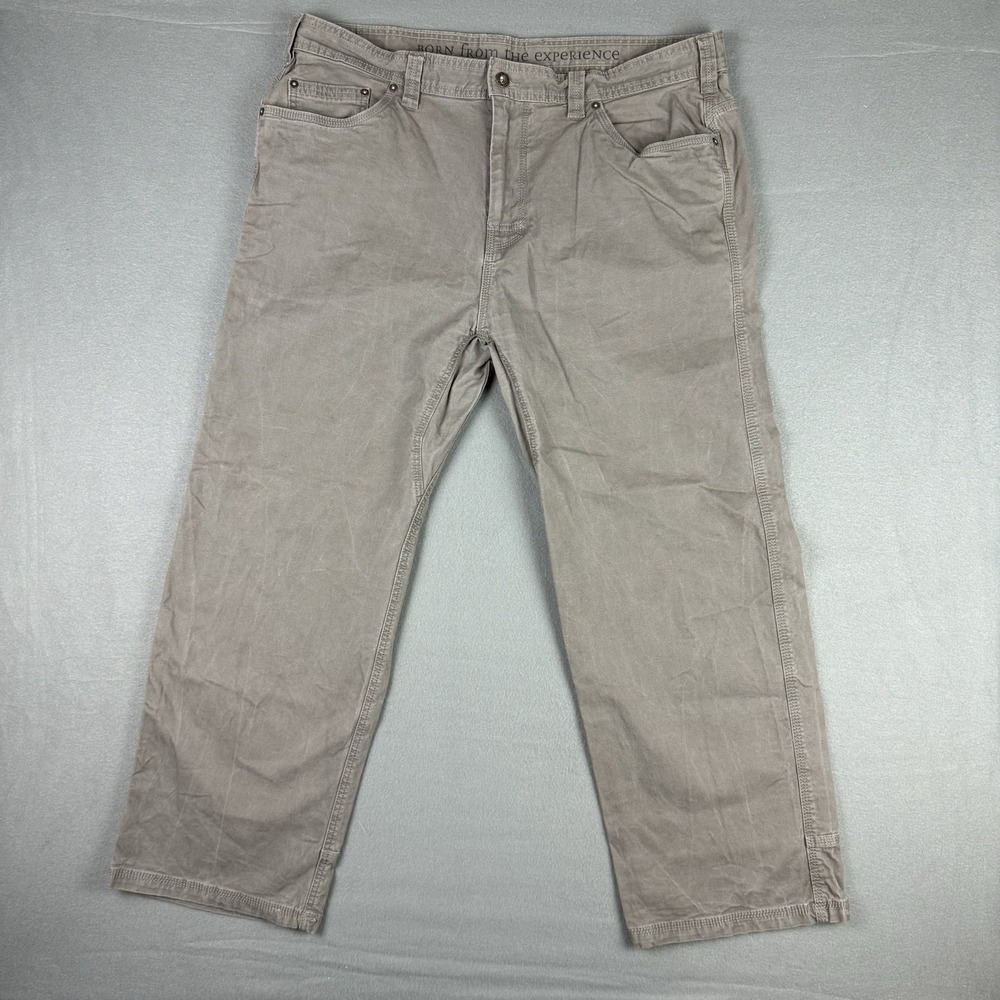 PrAna‎ Canvas Casual Outdoor Pants Size 40X30 Canvas pants Khaki Beige Gusset
